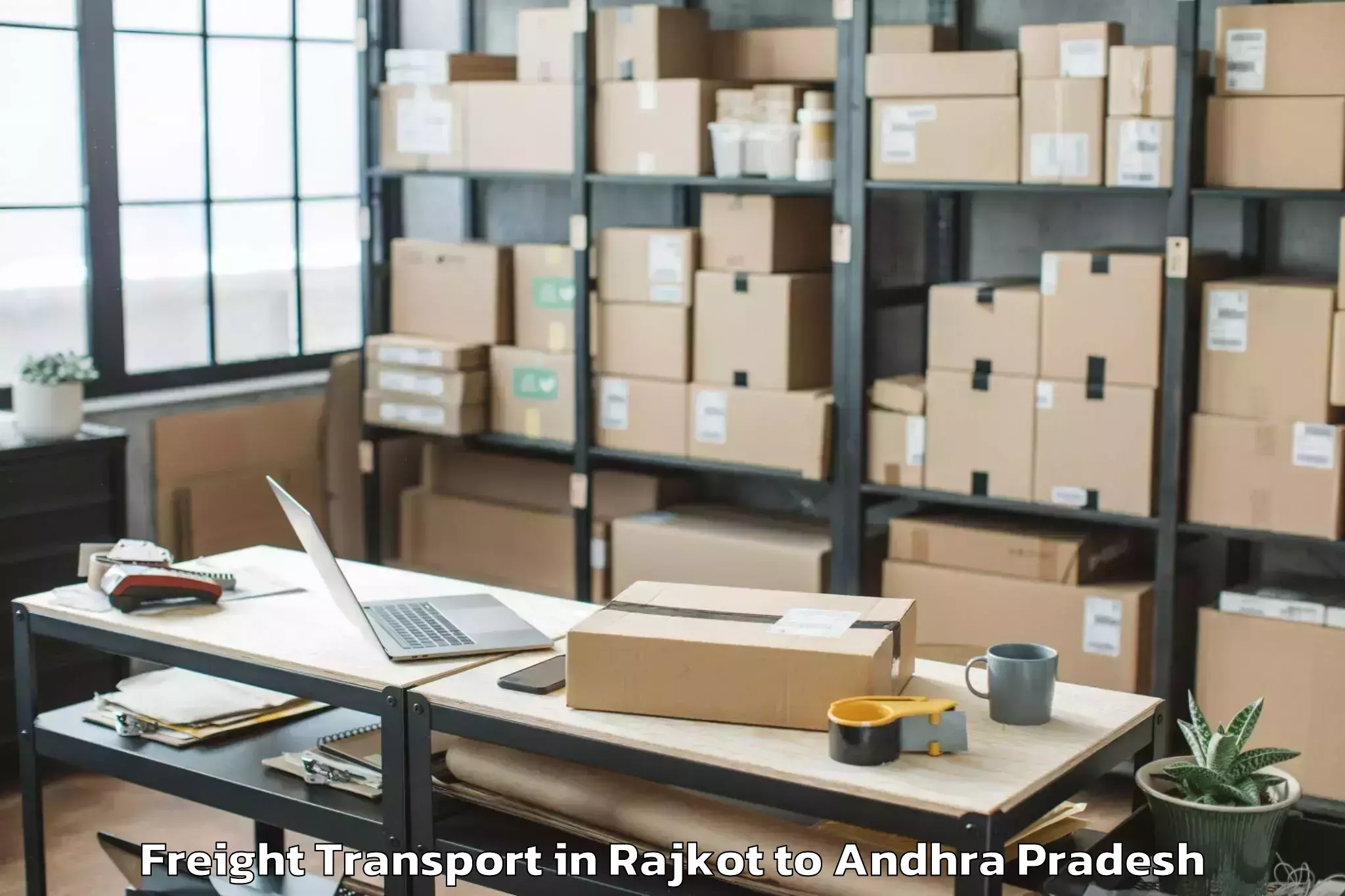 Professional Rajkot to Koyyalgudem Freight Transport